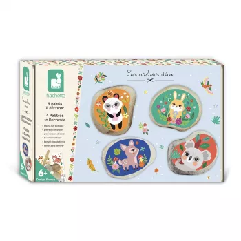 Janod Conjunto Criativo Pedras Decorativas 4 Unidades Pequenos Animais 6+