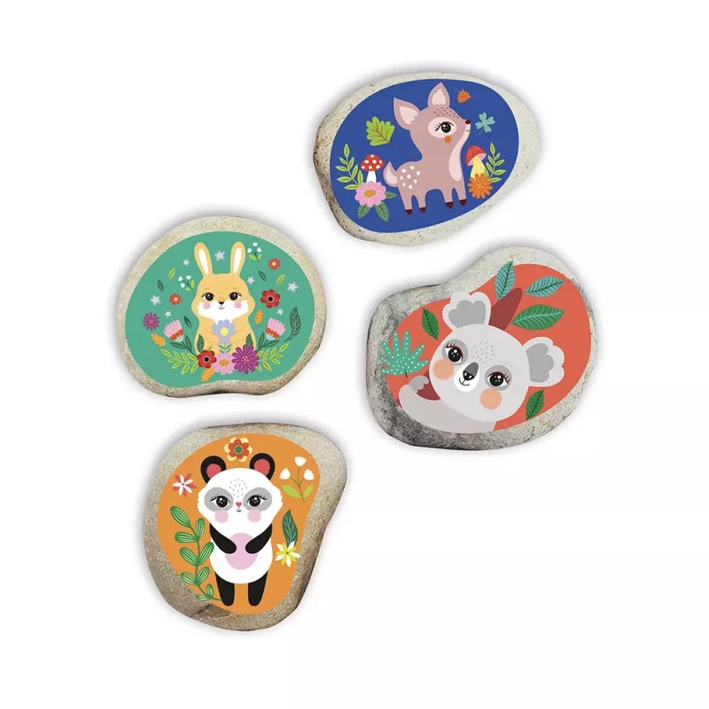 Janod Conjunto Criativo Pedras Decorativas 4 Unidades Pequenos Animais 6+