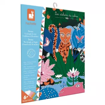 Janod Kit de Trabalhos Manuais Mosaico de Cristal Luminoso - Selva Noturna - Atividade Criativa para Crianças a partir dos 6 Anos