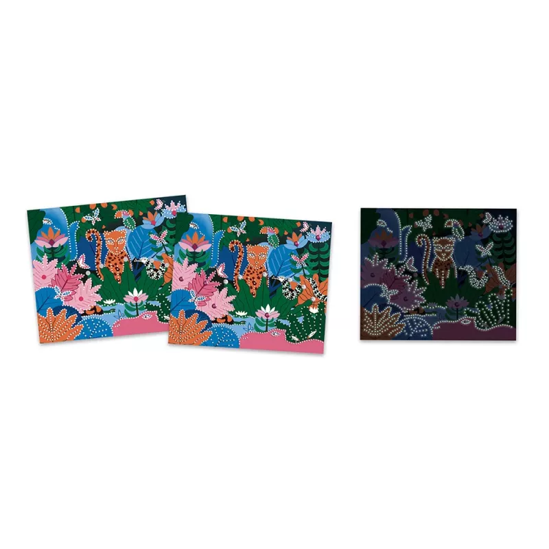 Janod Kit de Trabalhos Manuais Mosaico de Cristal Luminoso - Selva Noturna - Atividade Criativa para Crianças a partir dos 6 Anos