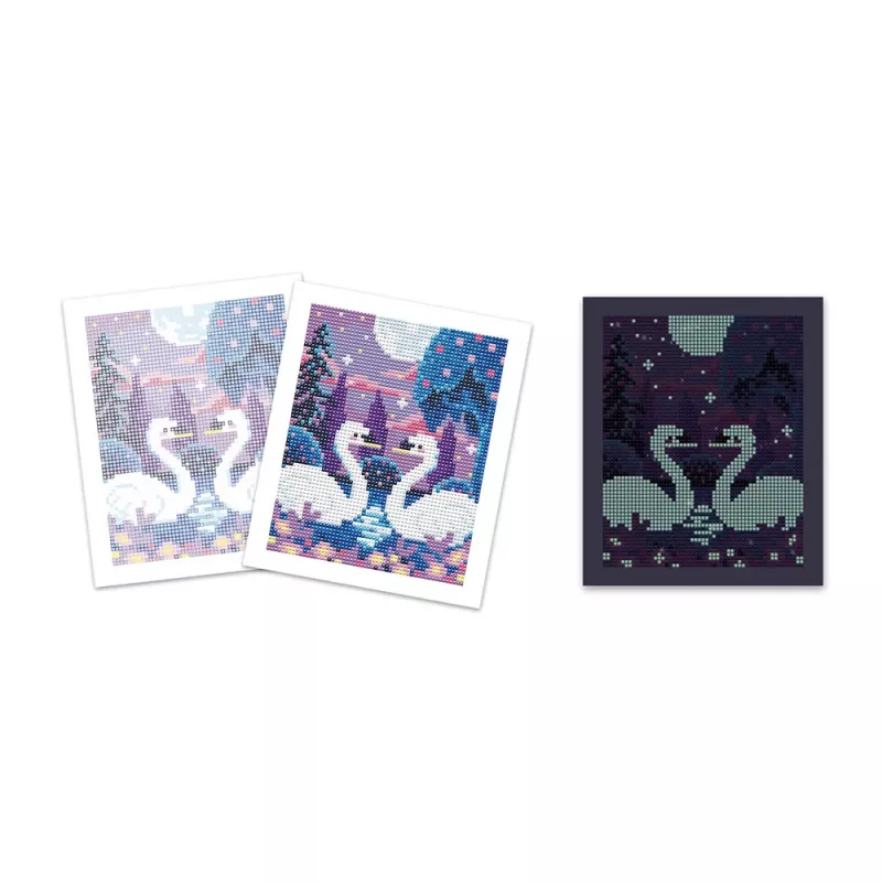 Janod Kit de Pintura com Diamantes Cena Noturna ao Luar Luminosa 8+