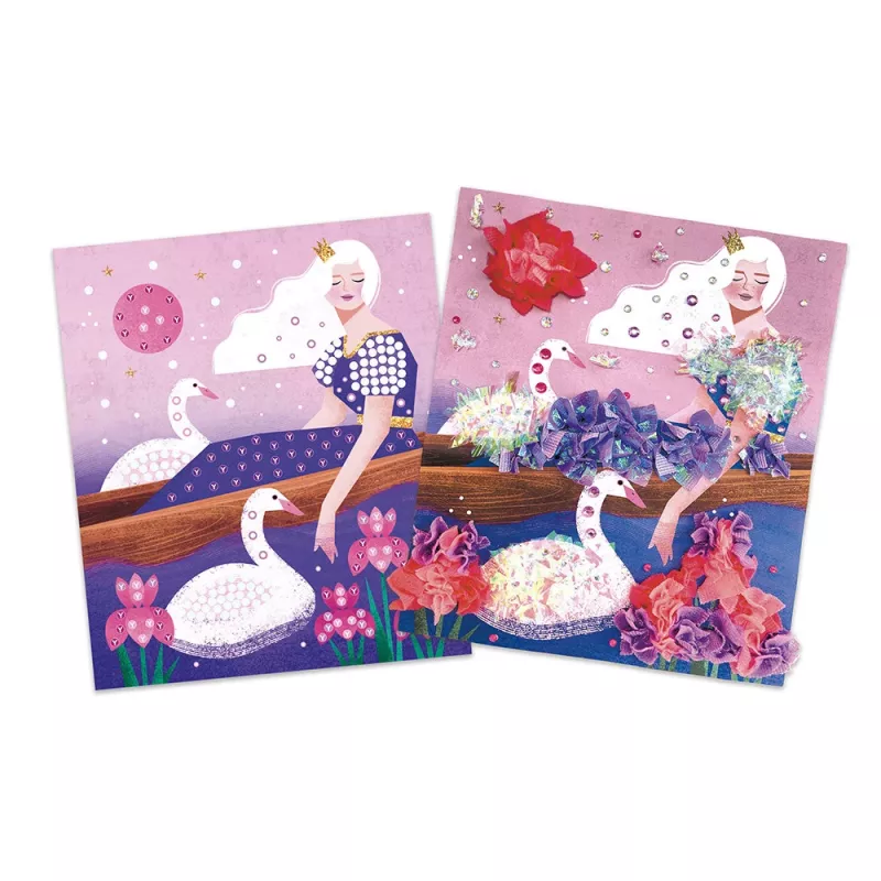 Janod Conjunto Criativo de Trabalhos Manuais - Princesas com Folhos, Brilho e Strass 7+