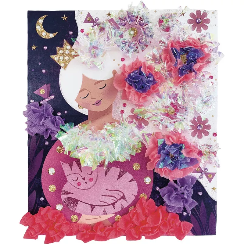 Janod Conjunto Criativo de Trabalhos Manuais - Princesas com Folhos, Brilho e Strass 7+