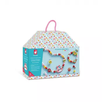 Janod Conjunto de Criação de Bijutaria Flower Garden - Conjunto Criativo para Crianças