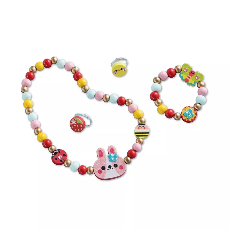 Janod Conjunto de Criação de Bijutaria Flower Garden - Conjunto Criativo para Crianças