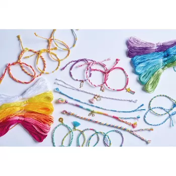 Janod Conjunto Criativo de Trabalhos Manuais para Criação de Bijutaria Pulseiras Arco-Íris 30 Peças 8+