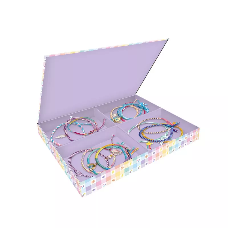 Janod Conjunto Criativo de Trabalhos Manuais para Criação de Bijutaria Pulseiras Arco-Íris 30 Peças 8+