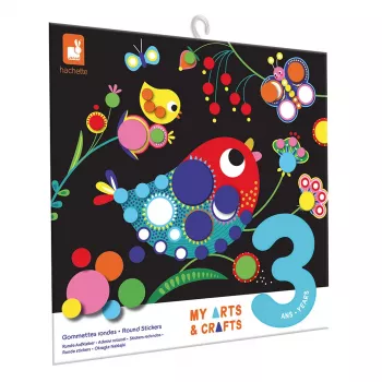 Janod My Arts & Crafts Conjunto Criativo de Autocolantes Redondos Multicoloridos