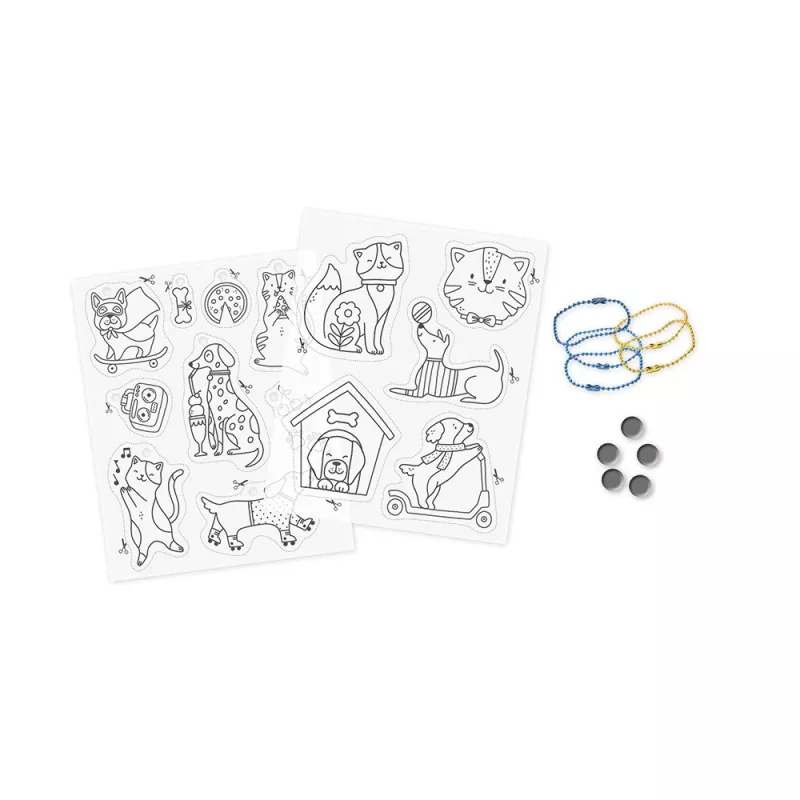 Janod Conjunto de Arte DIY com Papel Encolhível - Gatos e Cães - 10 Ornamentos - a partir dos 7 Anos