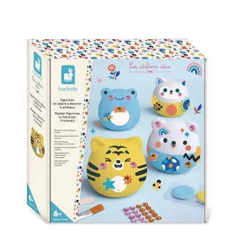 Janod Conjunto Criativo Figuras de Animais em Gesso Decoração 4 unid. 6+