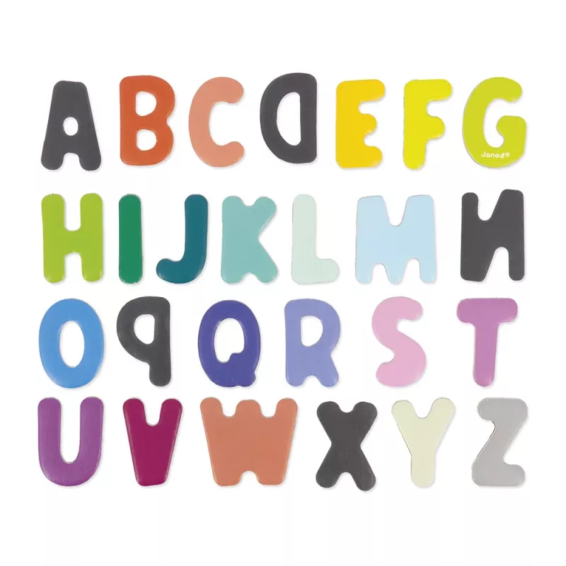 Janod Letras de Madeira Magnéticas Alfabeto 52 peças 3+