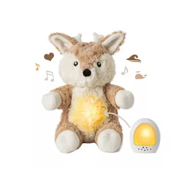 Cloud B Love Light Buddies Finley Fawn Peluche Calmante com Luz Noturna e Máquina de Sons