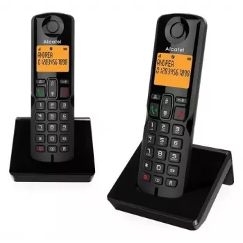 Alcatel S280 DUO Telefone sem fios DECT com atendedor de chamadas - 2 auscultadores, preto