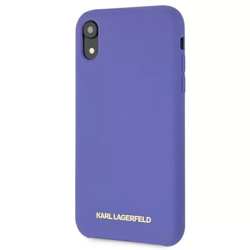 Karl Lagerfeld KLHCI61SLVOG Capa rígida em silicone para Apple iPhone Xr - violeta