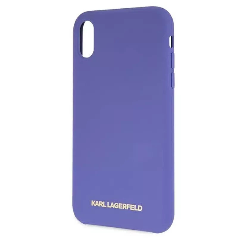 Karl Lagerfeld KLHCI61SLVOG Capa rígida em silicone para Apple iPhone Xr - violeta