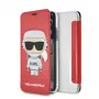 Karl Lagerfeld KLFLBKPXKSCORE Capa tipo livro para iPhone X/XS Red Karl Space Cosmonaut