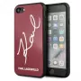 Karl Lagerfeld KLHCI8DLKSRE Capa rígida Signature Glitter para iPhone 7/8/SE 2020/SE 2022, vermelho