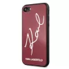 Karl Lagerfeld KLHCI8DLKSRE Capa rígida Signature Glitter para iPhone 7/8/SE 2020/SE 2022, vermelho