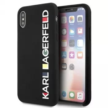 Karl Lagerfeld KLHCPXBHWHBK Capa rígida para iPhone X/XS preta brilhante Bauhaus