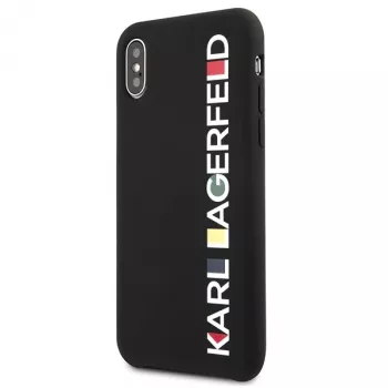 Karl Lagerfeld KLHCPXBHWHBK Capa rígida para iPhone X/XS preta brilhante Bauhaus