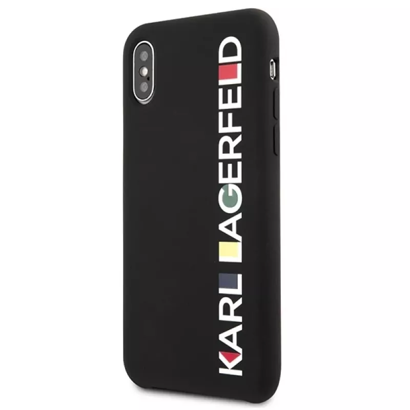 Karl Lagerfeld KLHCPXBHWHBK Capa rígida para iPhone X/XS preta brilhante Bauhaus