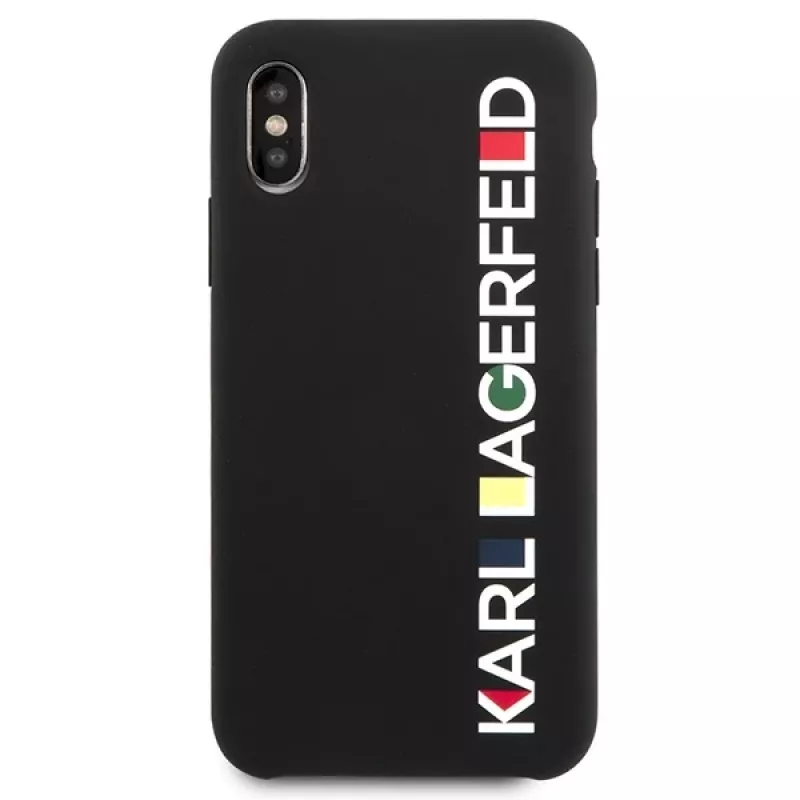 Karl Lagerfeld KLHCPXBHWHBK Capa rígida para iPhone X/XS preta brilhante Bauhaus