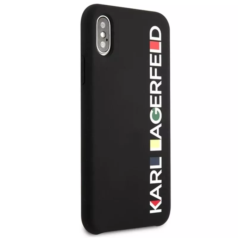 Karl Lagerfeld KLHCPXBHWHBK Capa rígida para iPhone X/XS preta brilhante Bauhaus