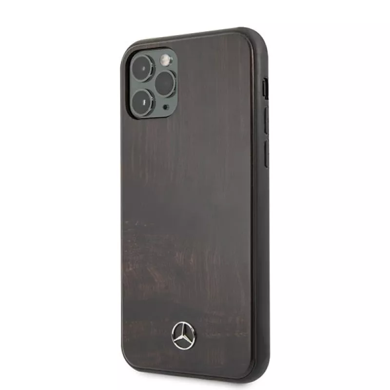 Mercedes-Benz MEHCN58VWOBR Capa rígida para iPhone 11 Pro Wood Line Rosewood castanho