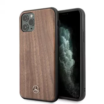 Mercedes-Benz Capa rígida Wood Line Walnut para Apple iPhone 11 Pro Max - castanho