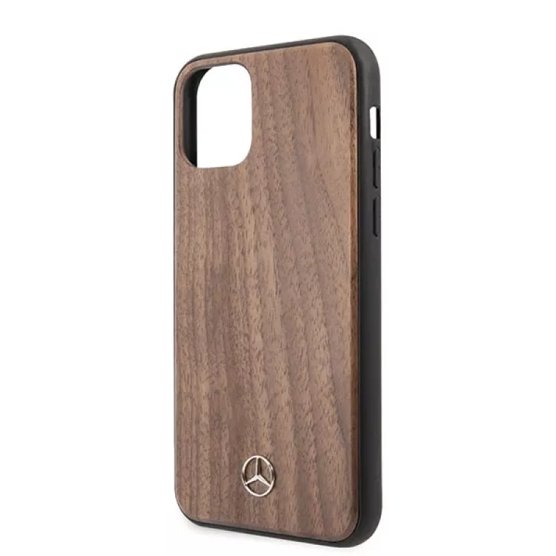Mercedes-Benz Capa rígida Wood Line Walnut para Apple iPhone 11 Pro Max - castanho