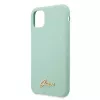 Guess GUHCN58LSLMGG Capa rígida em silicone para iPhone 11 Pro verde com logótipo Vintage Gold