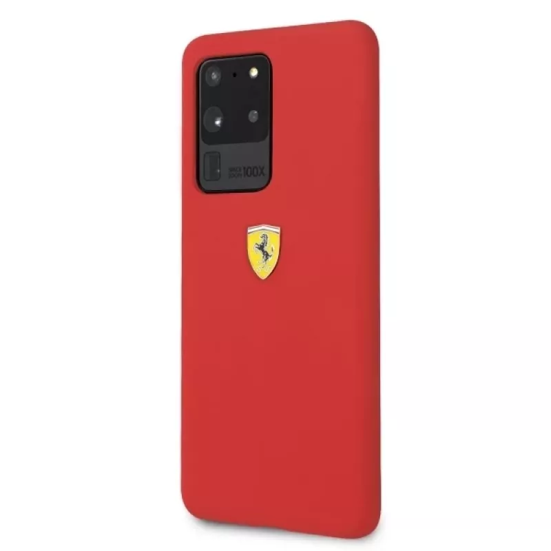 Ferrari Capa rígida FESSIHCS69RE Capa traseira em silicone para Samsung Galaxy S20 Ultra - vermelho