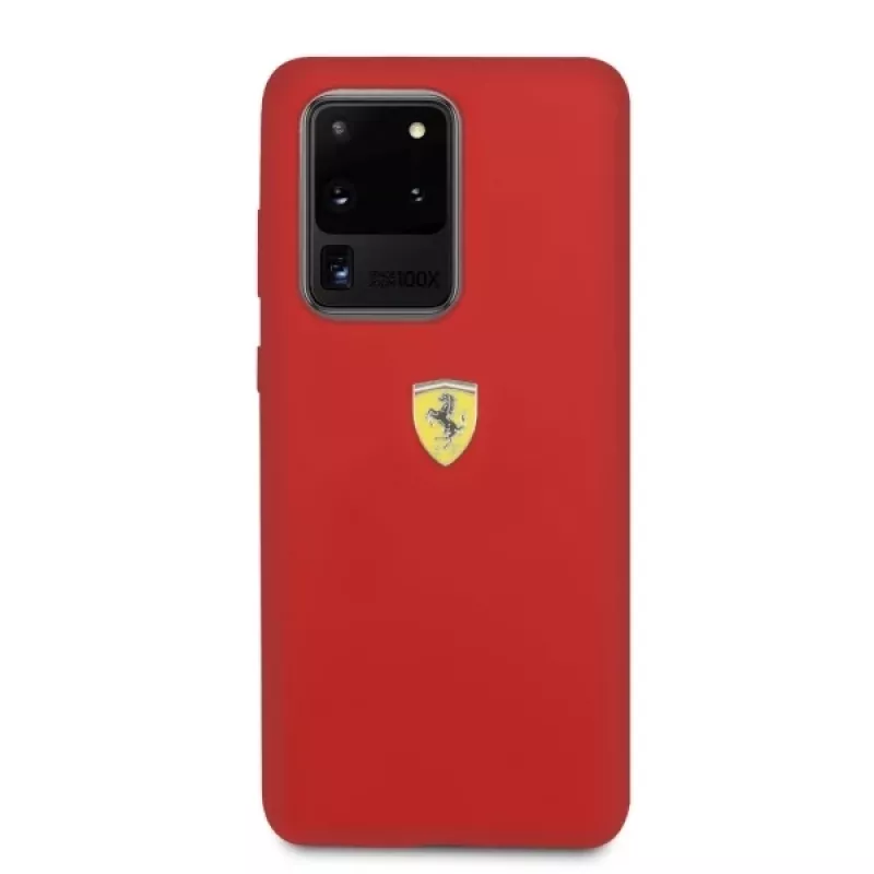 Ferrari Capa rígida FESSIHCS69RE Capa traseira em silicone para Samsung Galaxy S20 Ultra - vermelho