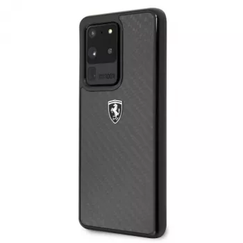 Ferrari Capa rígida FEHCAHCS69BK para Samsung Galaxy S20 Ultra, preta Carbon Heritage