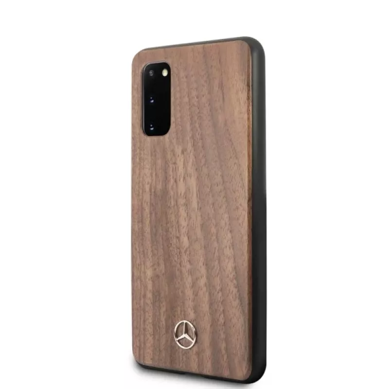 MERCEDES-BENZ Capa rígida Wood Line Walnut para Samsung Galaxy S20 (SM-G980) - castanho