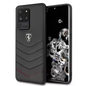 Ferrari Capa rígida FEHQUHCS69BK Heritage para Samsung Galaxy S20 Ultra, preto