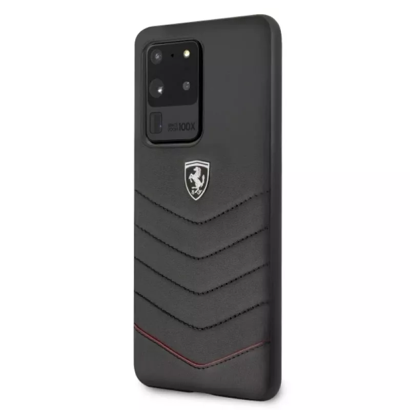 Ferrari Capa rígida FEHQUHCS69BK Heritage para Samsung Galaxy S20 Ultra, preto