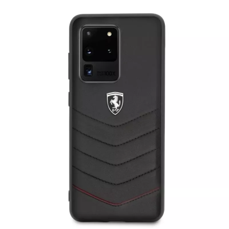 Ferrari Capa rígida FEHQUHCS69BK Heritage para Samsung Galaxy S20 Ultra, preto
