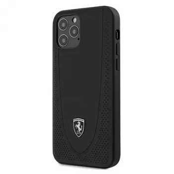 Ferrari FEOGOHCP12MBK Capa rígida perfurada Off Track para iPhone 12 / 12 Pro 6,1 polegadas - preto
