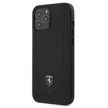 Ferrari Capa rígida perfurada Off Track para Apple iPhone 12 Pro Max 6,7 polegadas - preto