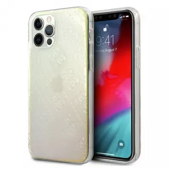 Guess GUHCP12M3D4GIRBL Capa rígida Iridescent Opal para Apple iPhone 12 / iPhone 12 Pro 6,1 polegadas - 4G 3D Pattern Collection