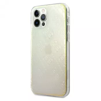 Guess GUHCP12M3D4GIRBL Capa rígida Iridescent Opal para Apple iPhone 12 / iPhone 12 Pro 6,1 polegadas - 4G 3D Pattern Collection