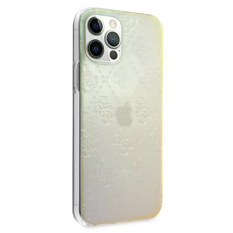 Guess GUHCP12M3D4GIRBL Capa rígida Iridescent Opal para Apple iPhone 12 / iPhone 12 Pro 6,1 polegadas - 4G 3D Pattern Collection