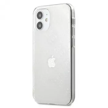 Guess GUHCP12S3D4GTR Capa rígida transparente para iPhone 12 mini 4G 3D Pattern Collection