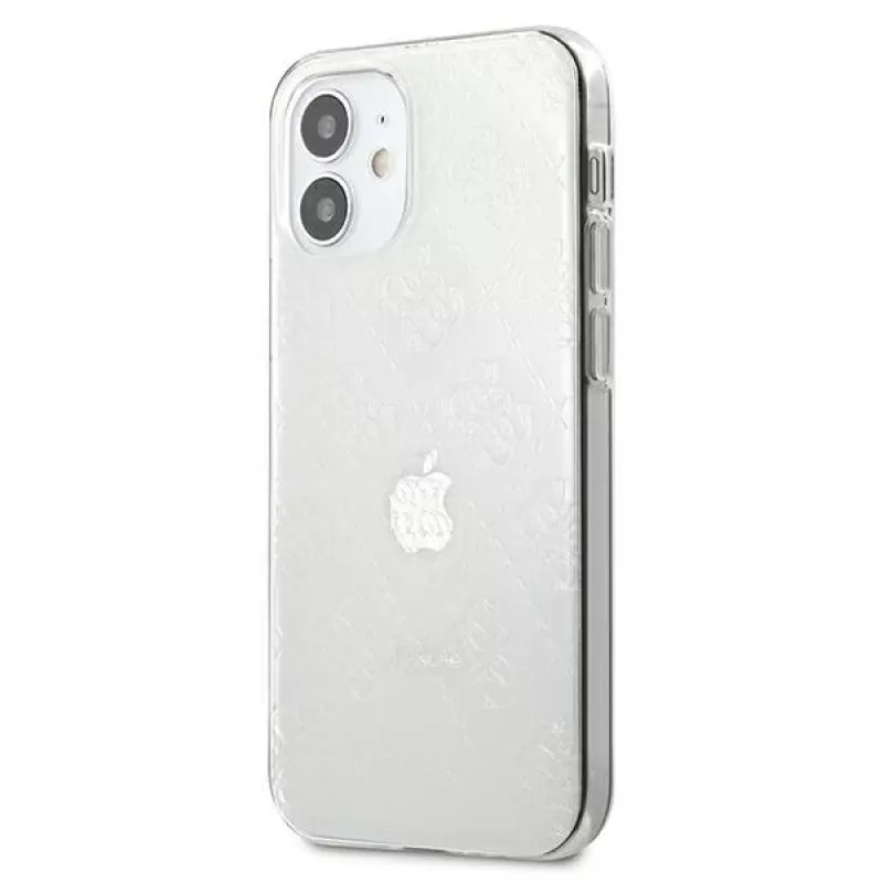 Guess GUHCP12S3D4GTR Capa rígida transparente para iPhone 12 mini 4G 3D Pattern Collection