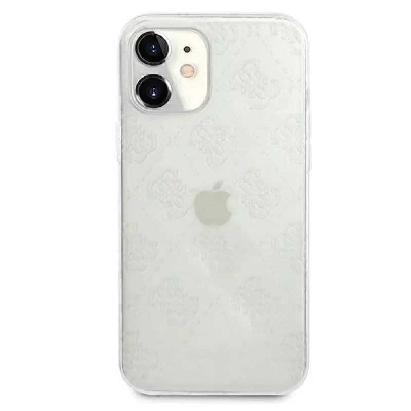 Guess GUHCP12S3D4GTR Capa rígida transparente para iPhone 12 mini 4G 3D Pattern Collection