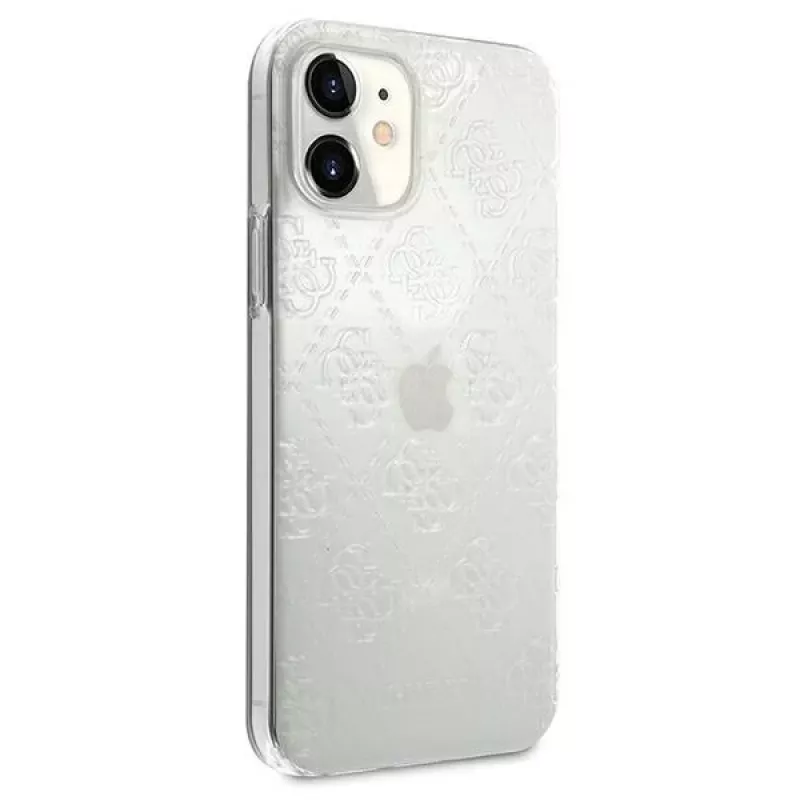 Guess GUHCP12S3D4GTR Capa rígida transparente para iPhone 12 mini 4G 3D Pattern Collection
