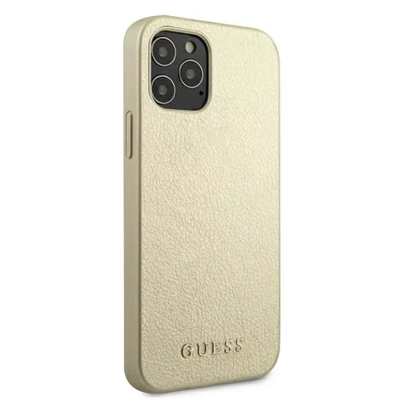 Guess GUHCP12LIGLGO Capa rígida para iPhone 12 Pro Max 6,7 polegadas Gold Iridescent