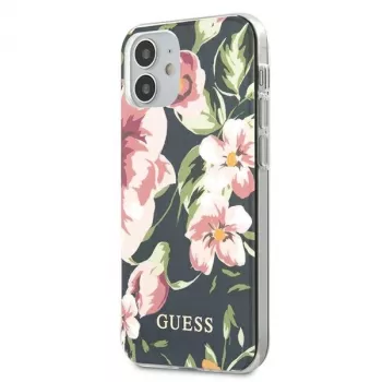 Guess Capa traseira Flower Collection para Apple iPhone 12 Mini - navy