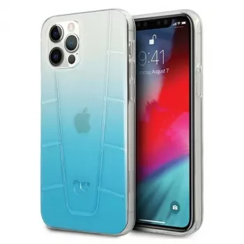Mercedes-Benz MEHCP12MCLGBL Capa rígida azul para iPhone 12/12 Pro 6,1 polegadas Transparent Line